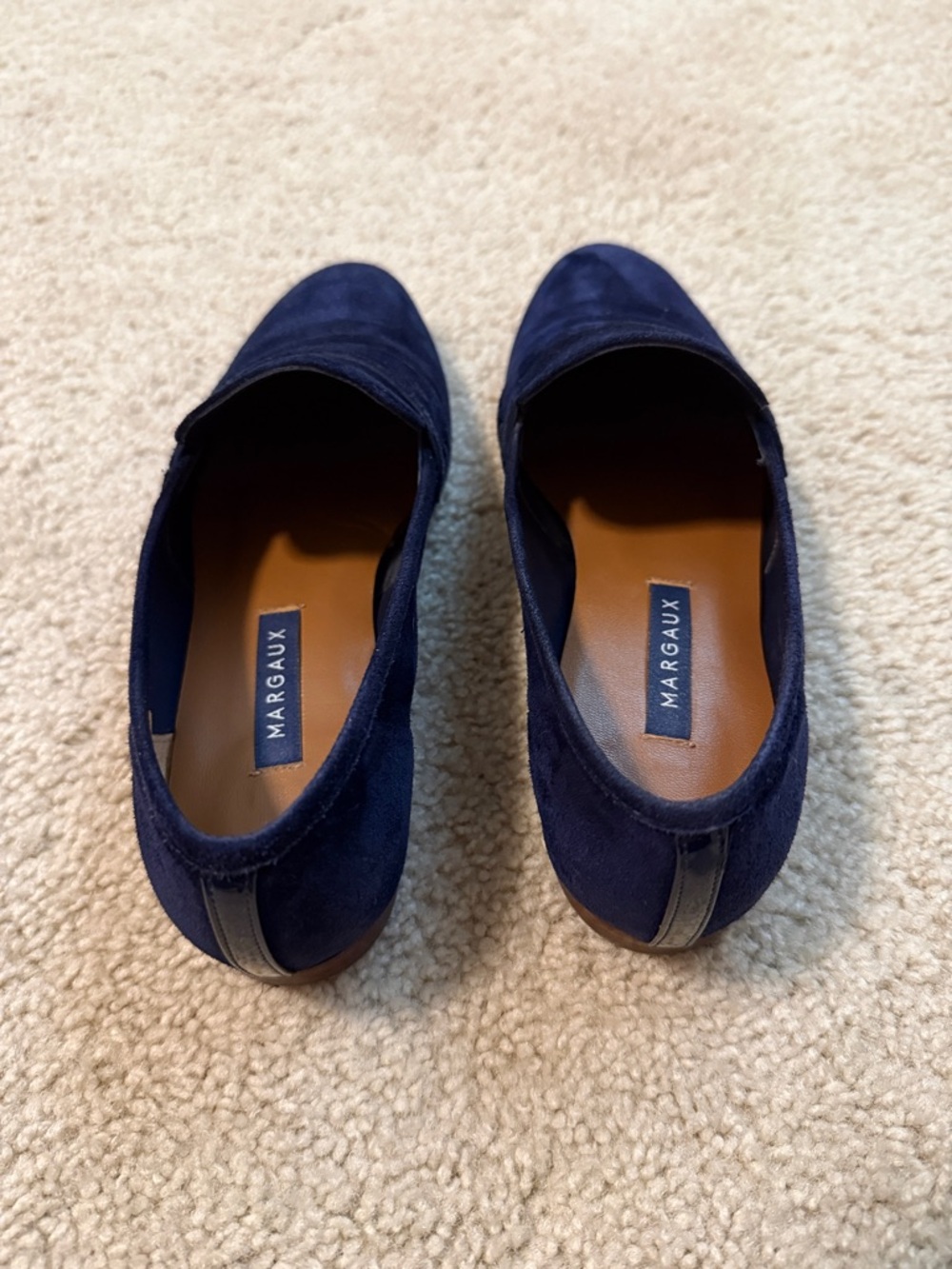 Margaux The Penny - Navy Blue Suede Loafer Flats 36M 6M - Picture 3 of 9